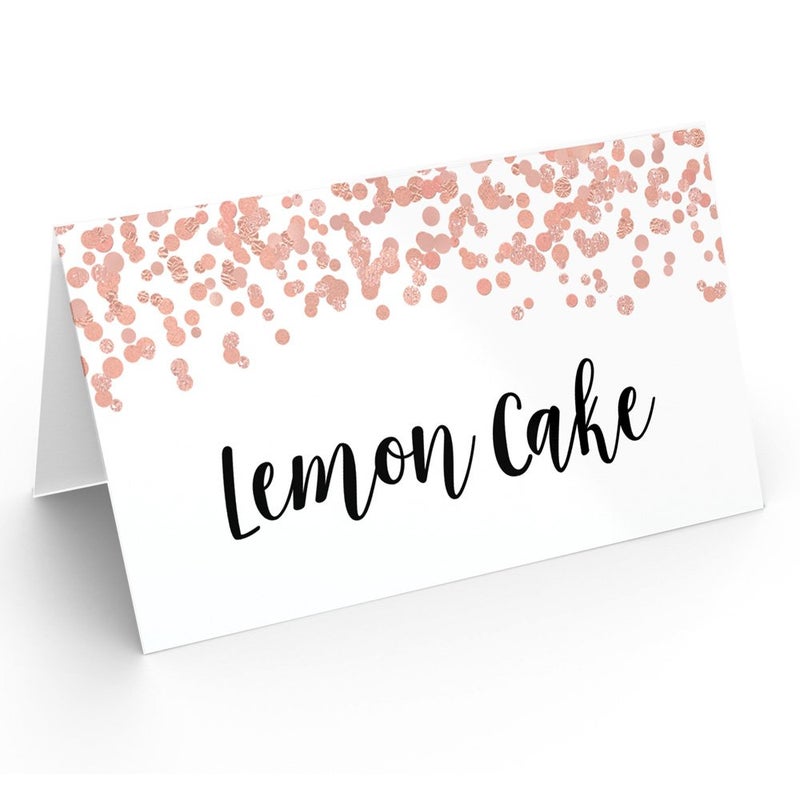Printed Party Table Place Cards for All Occasions and Events, Set of 25 (Rose Gold) - Image 4
